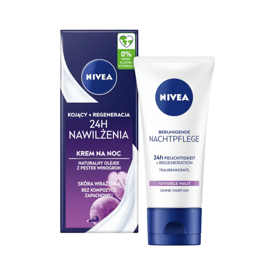 Nivea 24H Nawilżenia kojąco-regenerujący krem na noc 50ml w sklepie Wasserman.eu