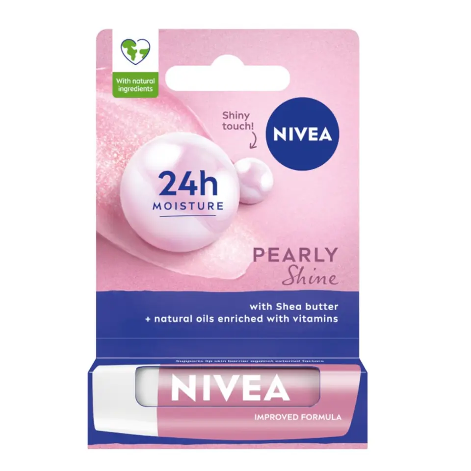 ⁨Nivea Pielęgnująca pomadka do ust Pearly Shine 4.8g⁩ w sklepie Wasserman.eu