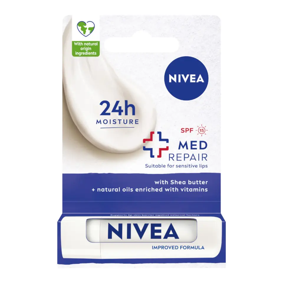 ⁨Nivea Pielęgnująca pomadka do ust Med Repair 4.8g⁩ w sklepie Wasserman.eu