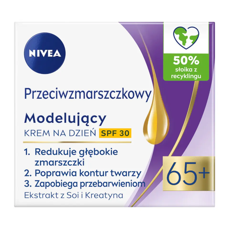 ⁨Nivea Przeciwzmarszczkowy + Modelujący krem na dzień SPF30 65+ 50ml⁩ w sklepie Wasserman.eu