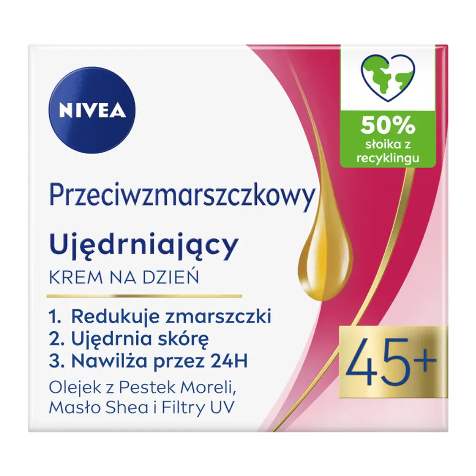 ⁨Nivea Przeciwzmarszczkowy + Ujędrniający krem na dzień 45+ 50ml⁩ w sklepie Wasserman.eu