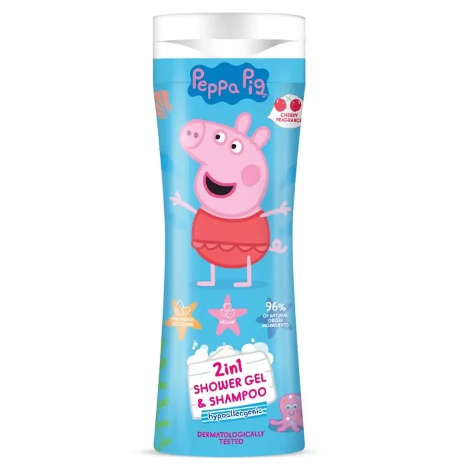 ⁨Peppa Pig Żel pod prysznic i szampon 2w1 Wiśnia 300ml⁩ w sklepie Wasserman.eu