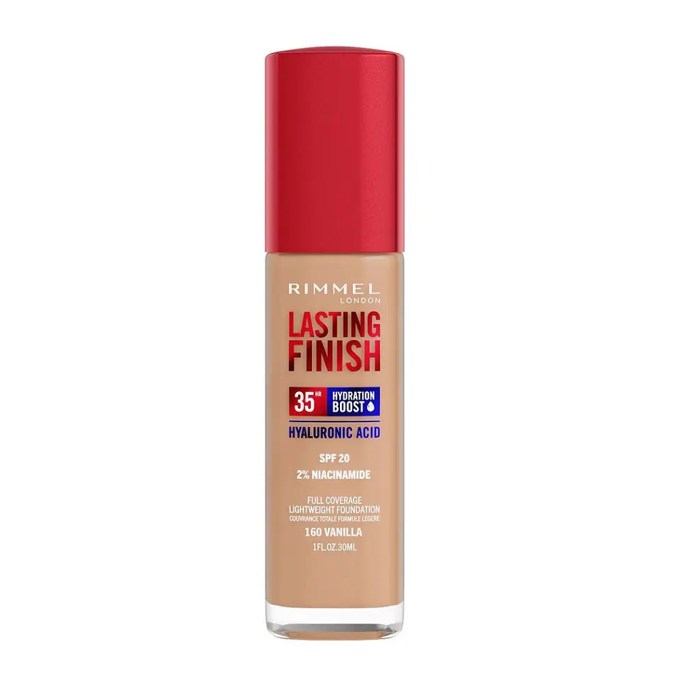 ⁨Rimmel Lasting Finish 35H silnie nawilżający i długotrwale kryjący podkład do twarzy z filtrem SPF20 160 Vanilia 30ml⁩ w sklepie Wasserman.eu