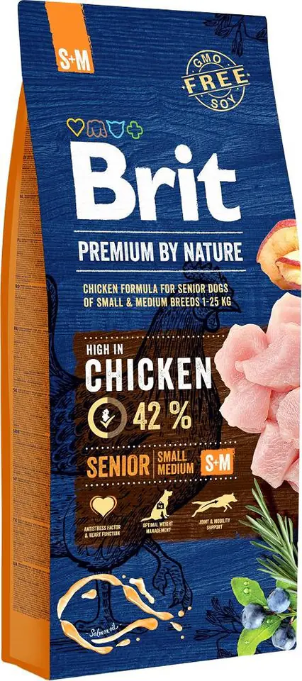 ⁨BRIT Premium by Nature Senior Small&Medium Chicken - dry dog food - 15 kg⁩ at Wasserman.eu