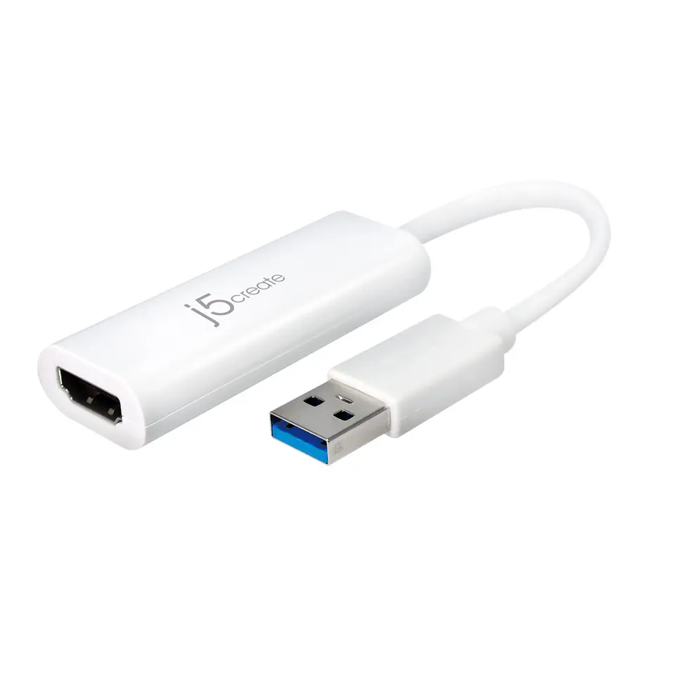 ⁨Adapter j5create USB to HDMI Multi-Monitor Adapter (USB3.1 m - 4K HDMI f 8cm; kolor biały) JUA254-N⁩ w sklepie Wasserman.eu