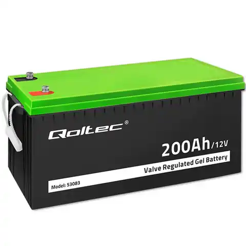 ⁨Qoltec 53083 Gel battery | 12V |  200AH⁩ at Wasserman.eu
