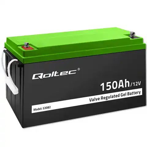 ⁨Qoltec 53082 Gel battery | 12V |  150AH⁩ at Wasserman.eu
