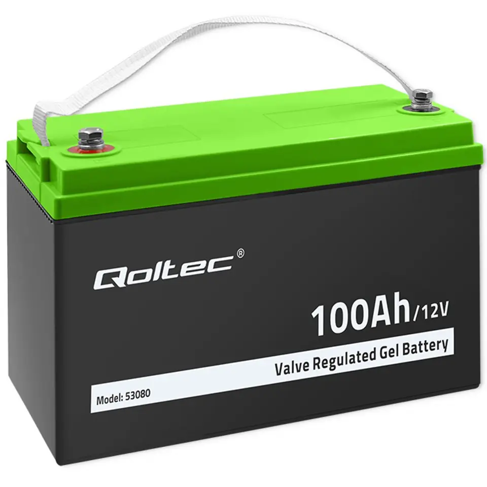 ⁨Qoltec 53080 Gel battery | 12V |  100AH⁩ at Wasserman.eu