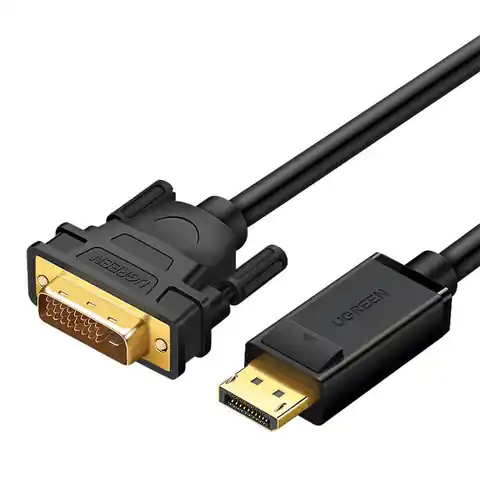 ⁨Kabel DisplayPort do DVI UGREEN DP103, FullHD, jednokierunkowy, 1,5m (czarny)⁩ w sklepie Wasserman.eu