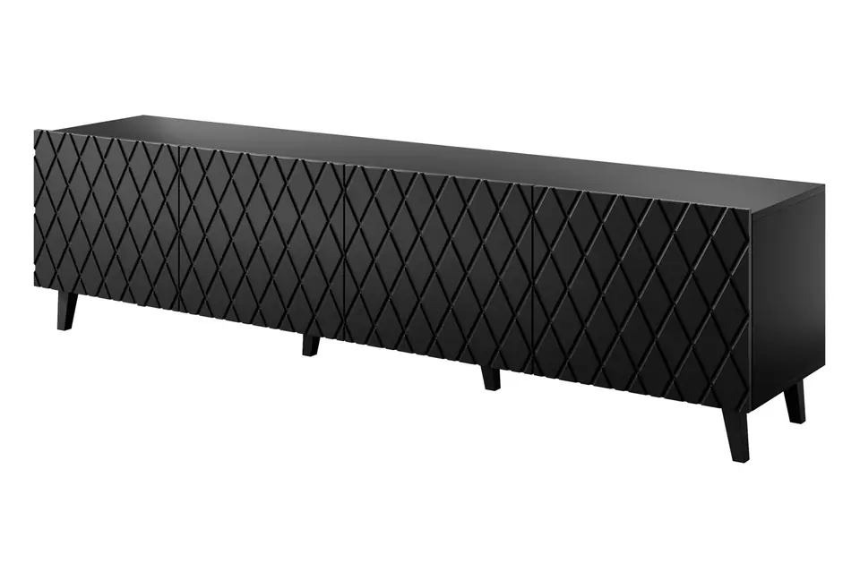 ⁨RTV cabinet ASTI 200x42x52 matte black⁩ at Wasserman.eu