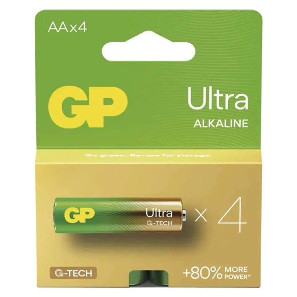 ⁨Bateria alkaliczna, AA (LR6), AA, 1.5V, GP, blistr, 4-pack, ULTRA⁩ w sklepie Wasserman.eu