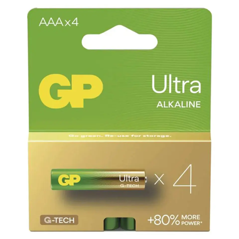 ⁨Bateria alkaliczna, AAA (LR03), AAA, 1.5V, GP, blistr, 4-pack, ULTRA⁩ w sklepie Wasserman.eu