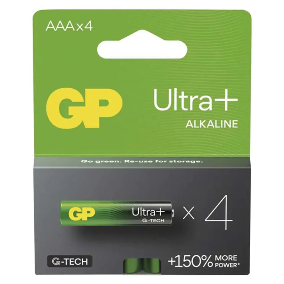 ⁨Bateria alkaliczna, AAA (LR03), AAA, 1.5V, GP, blistr, 4-pack, ultra plus⁩ w sklepie Wasserman.eu