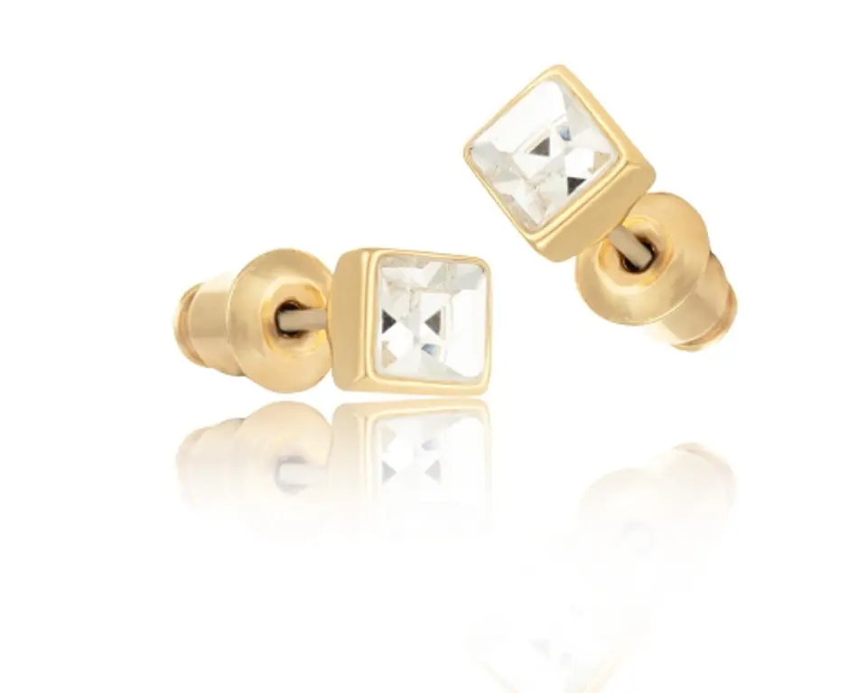 ⁨Crystal square earrings (P7784AU)⁩ at Wasserman.eu