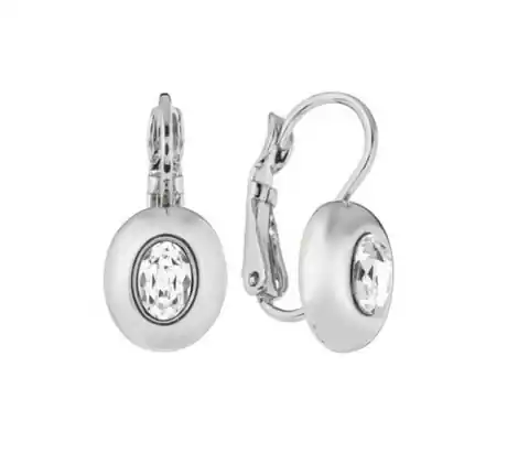 ⁨Earrings with oval crystal (P13593AG)⁩ at Wasserman.eu