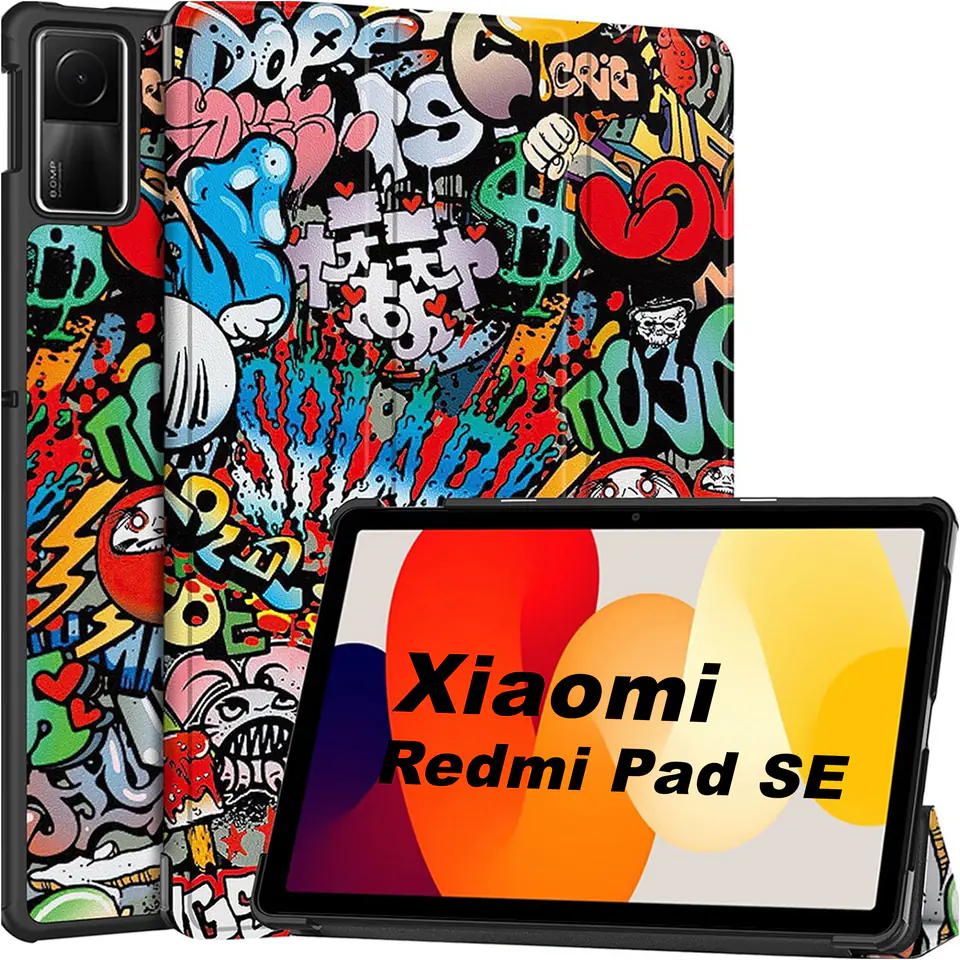 ⁨Etui do Xiaomi Redmi Pad SE 2023 11" Smart Case Cover z klapką obudowa futerał pokrowiec Graffiti⁩ w sklepie Wasserman.eu