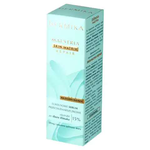 ⁨DERMIKA Maestria Skin Matrix Repair Luksusowe Serum przeciwzmarszczkowe z ekstraktem ze śluzu ślimaka (15%) na dzień i noc 30ml⁩ w sklepie Wasserman.eu
