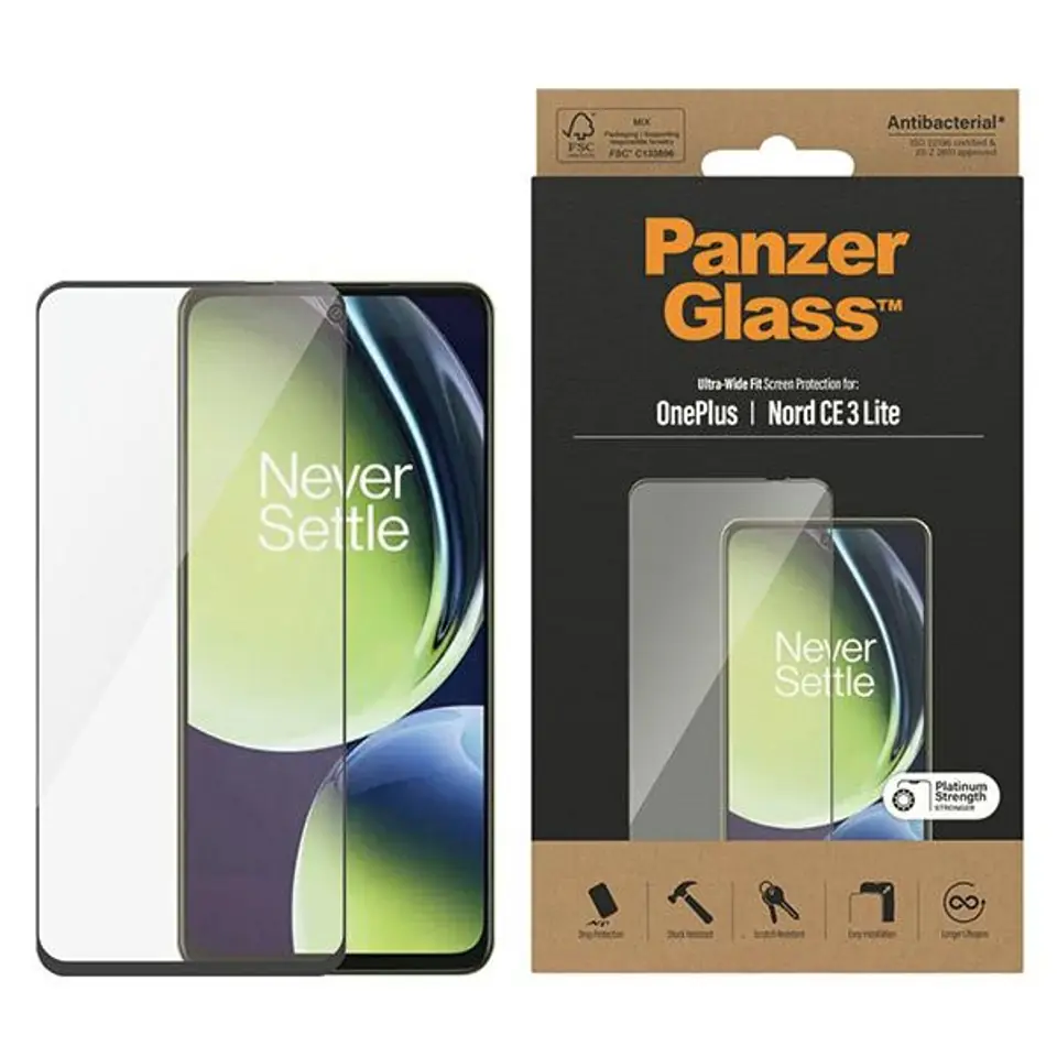 ⁨PanzerGlass Ultra-Wide Fit OnePlus Nord CE 3 Lite Screen Protection 7029⁩ w sklepie Wasserman.eu