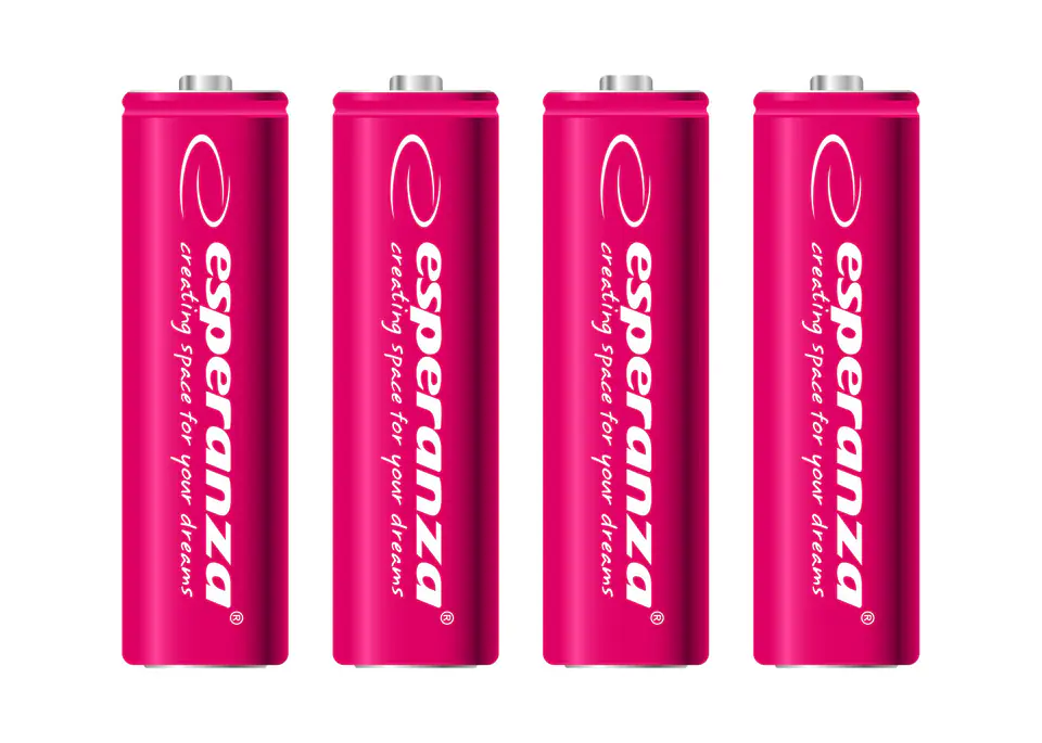 ⁨EZA104R Rechargeable Ni-Mh AA Batteries 2000mAh 4pcs Red Esperanza⁩ at Wasserman.eu