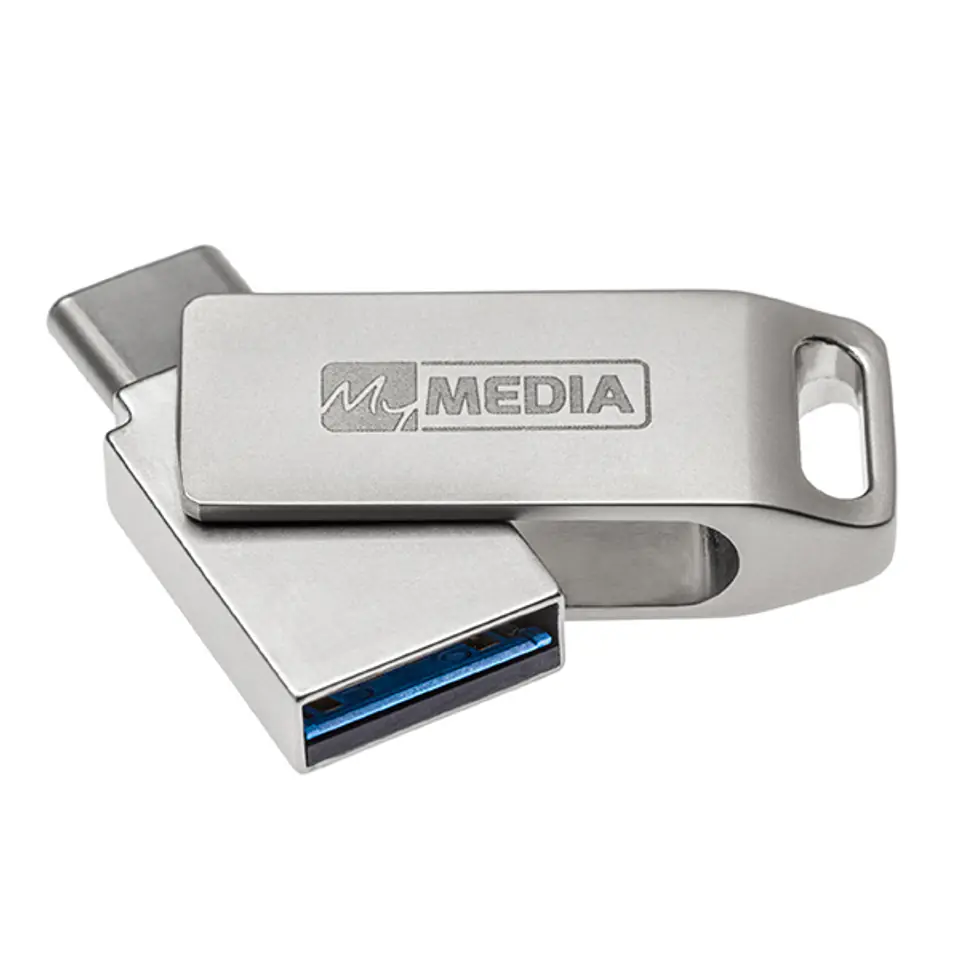 ⁨MyMedia MyDual USB 3.2 Gen 1, 128GB, 69271, srebrny, 69271, USB A / USB C, z obrotową osłoną⁩ w sklepie Wasserman.eu