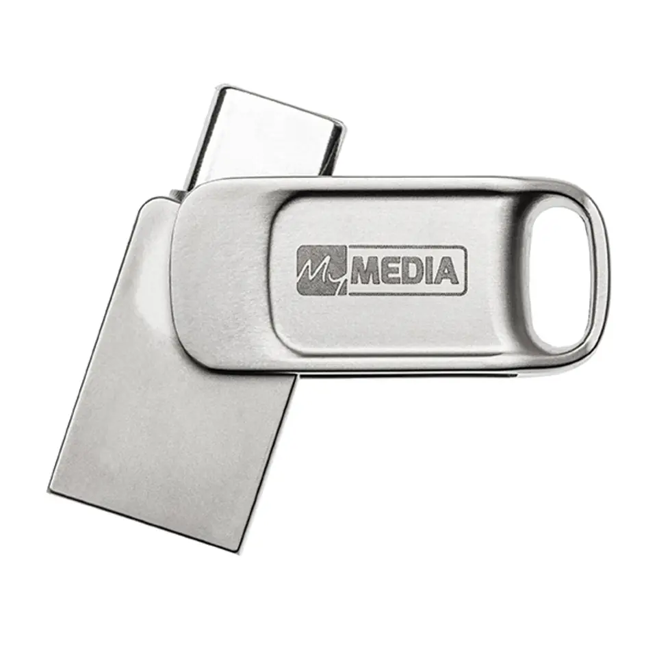 ⁨MyMedia MyDual USB 2.0, USB 2.0, 64GB, srebrny, 69267, USB A / USB C, z osłoną⁩ w sklepie Wasserman.eu