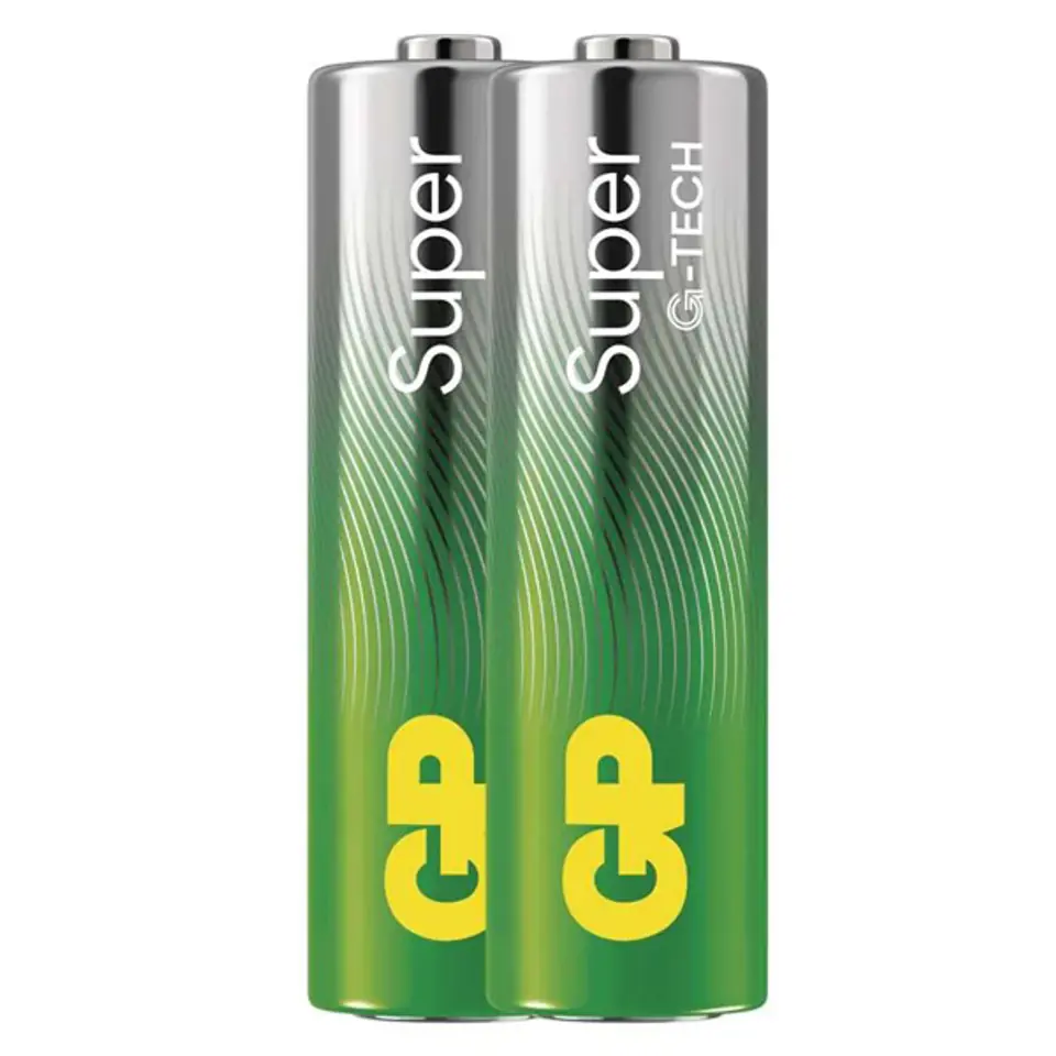 ⁨Bateria alkaliczna, AA (LR6), AA, 1.5V, GP, Folia, 2-pack, SUPER⁩ w sklepie Wasserman.eu