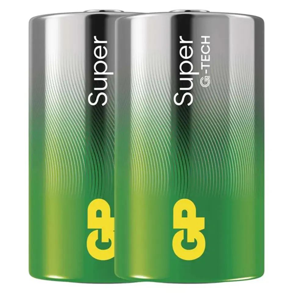 ⁨Bateria alkaliczna, LR20, LR20, 1.5V, GP, Folia, 2-pack, SUPER, ogniwo format D⁩ w sklepie Wasserman.eu