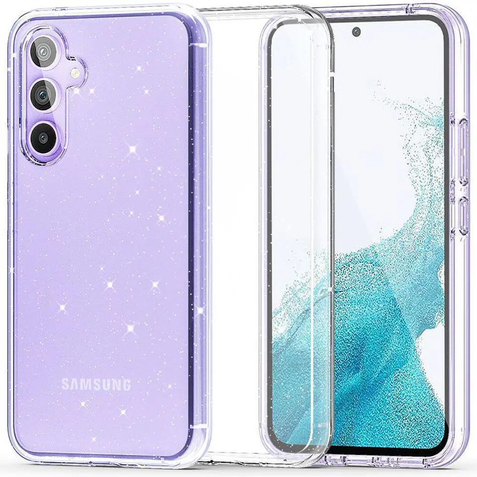 ⁨Etui SAMSUNG GALAXY S23 Tech-Protect Flexair Hybrid Glitter transparentne⁩ w sklepie Wasserman.eu