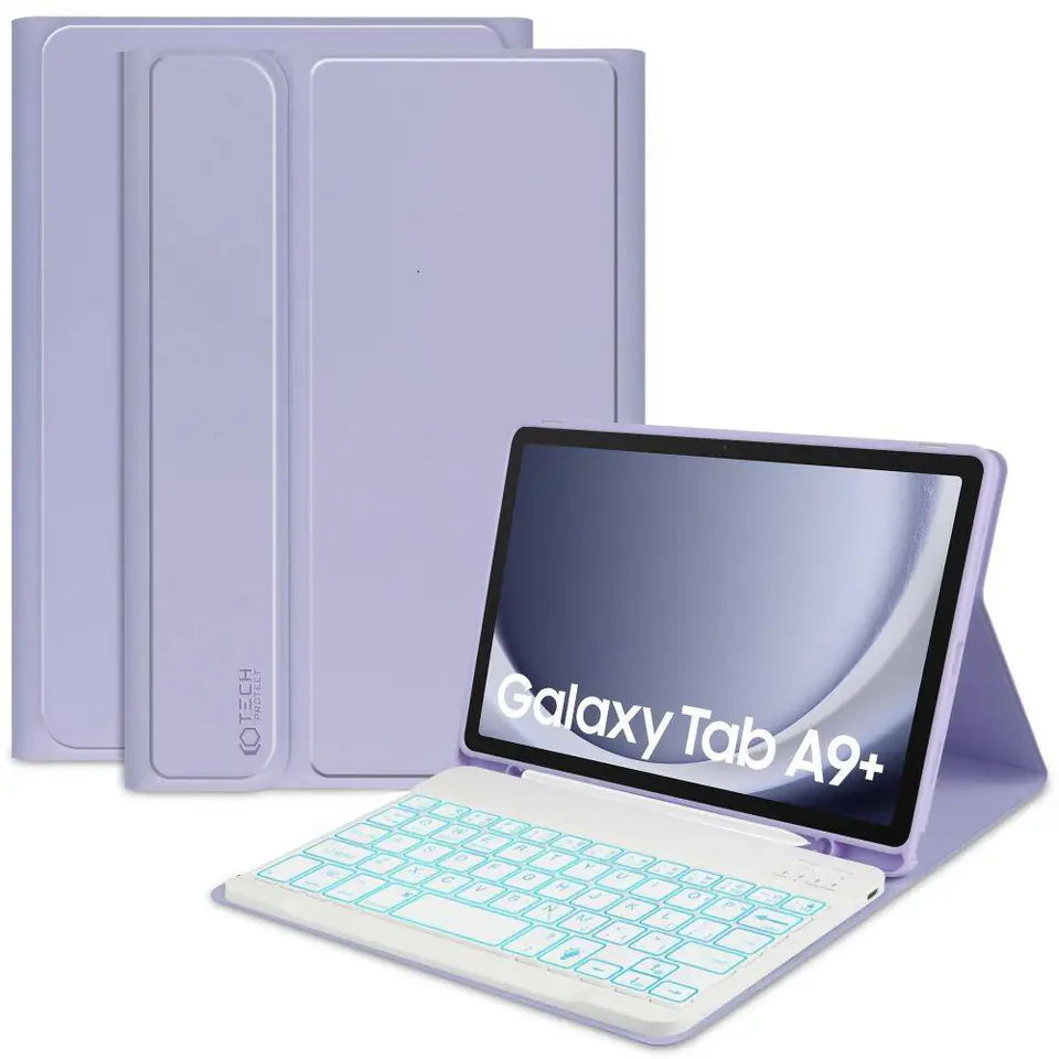 ⁨Etui SAMSUNG GALAXY TAB A9+ 11.0 Tech-Protect SC Pen + Keyboard fioletowe⁩ w sklepie Wasserman.eu