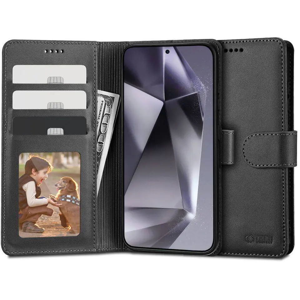 ⁨Etui SAMSUNG GALAXY S24 Tech-Protect Wallet czarne⁩ w sklepie Wasserman.eu