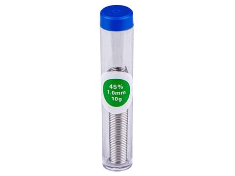 ⁨Tin, Soldering Binder, Tin Vial 45% 1mm 10g⁩ at Wasserman.eu