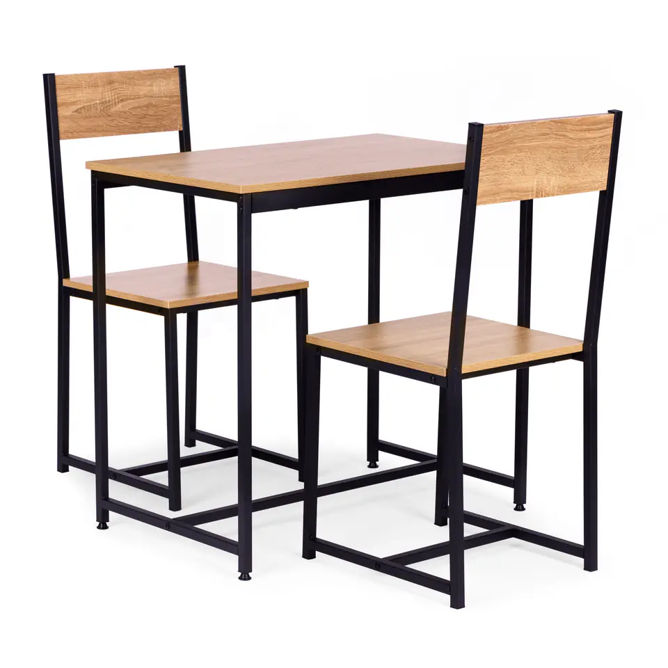 Zestaw komplet mebli stolik 2 krzesła metal MDF ModernHome w sklepie Wasserman.eu
