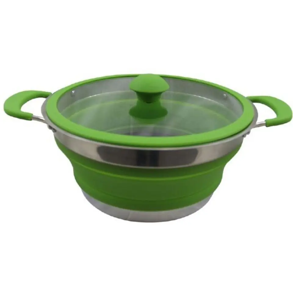 ⁨VANGO CUISINE 3L NON-STICK CASSEROLE FOLDING POT GREEN⁩ at Wasserman.eu