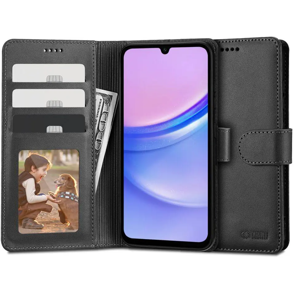 ⁨Etui GALAXY A15 4G / 5G Tech-Protect Wallet czarne⁩ w sklepie Wasserman.eu