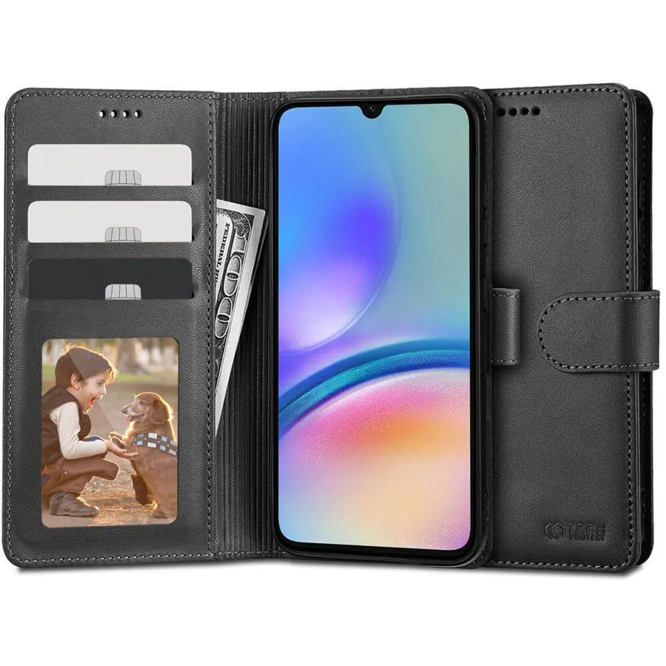 ⁨Etui SAMSUNG GALAXY A05S Tech-Protect Wallet czarne⁩ w sklepie Wasserman.eu