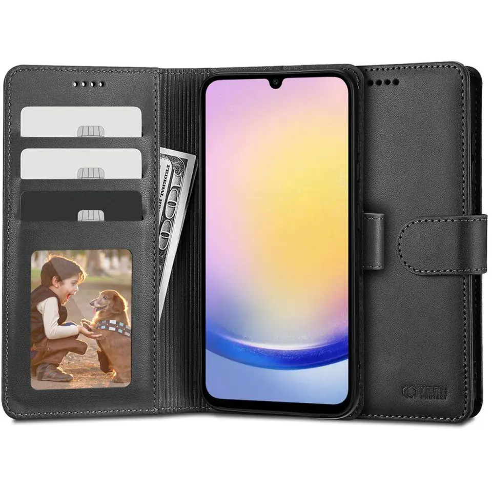 ⁨Etui SAMSUNG GALAXY A25 5G Tech-Protect Wallet czarne⁩ w sklepie Wasserman.eu