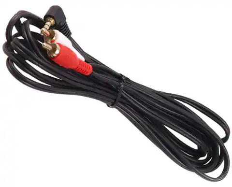 ⁨Maclean Cable, Mini jack 3.5mm, Angled, 2RCA, 3m, Black, MCTV-825⁩ at Wasserman.eu