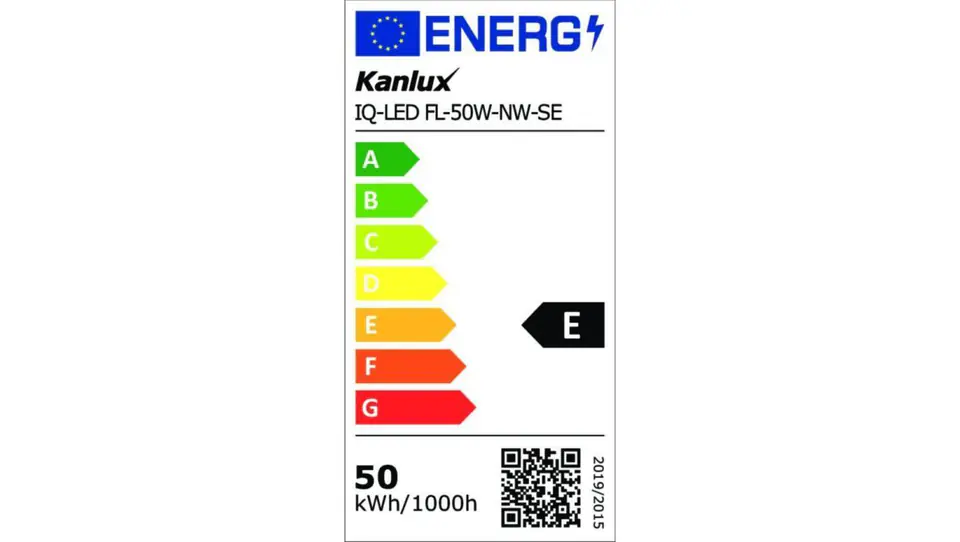 ⁨Projektor z czujnikiem IQ-LED FL-50W-NW-SE 6000lm 4000K barwa neutralna IP44 5 lat gwar. TUV czarny 33888⁩ w sklepie Wasserman.eu