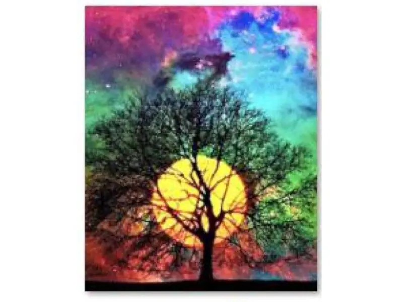 ⁨Diamond Embroidery, Painting, Diamond Mosaic Diamond Painting, TREE - SKY AT NIGHT 30x40cm⁩ at Wasserman.eu