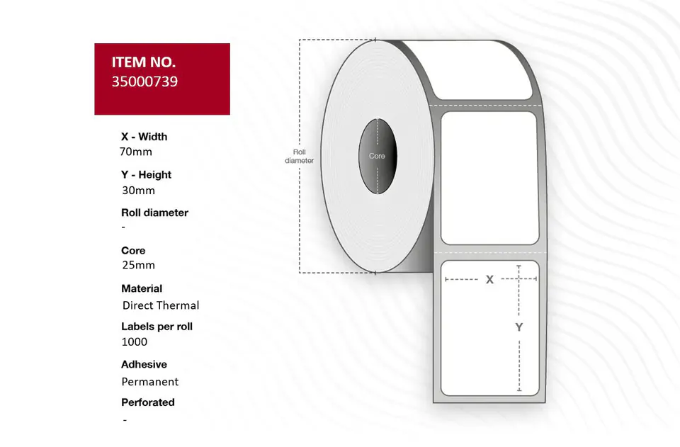 ⁨Capture Label 70x30 - Core 25. White.⁩ w sklepie Wasserman.eu