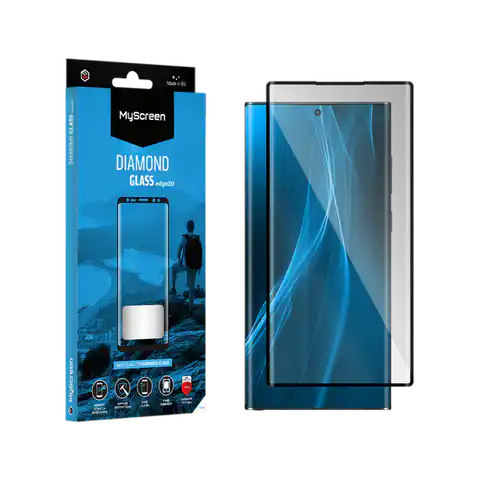 ⁨Szkło ochronne MyScreen DIAMOND GLASS edge3D czarne Samsung Galaxy S22 Ultra⁩ w sklepie Wasserman.eu