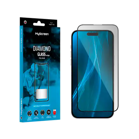 ⁨Szkło ochronne MyScreen DIAMOND GLASS LITE edge FULL GLUE czarne Apple iPhone 14 6.1"⁩ w sklepie Wasserman.eu
