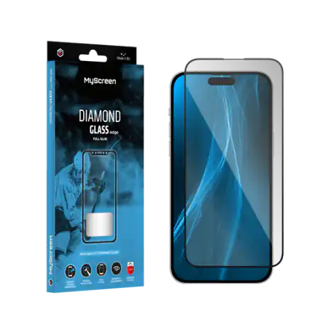 ⁨Szkło ochronne MyScreen DIAMOND GLASS LITE edge FULL GLUE czarne Apple iPhone 14 Pro 6.1"⁩ w sklepie Wasserman.eu