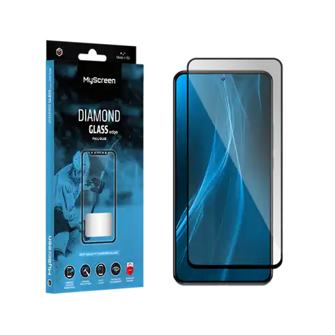 ⁨Szkło ochronne MyScreen DIAMOND GLASS LITE edge FULL GLUE czarne Samsung Galaxy S23 FE⁩ w sklepie Wasserman.eu