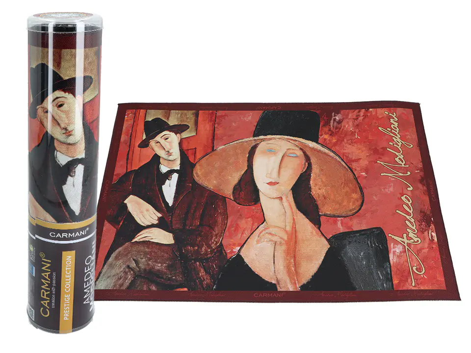 ⁨Podkładka na stół - A. Modigliani, Kobieta w kapeluszu i Mario Varvogli (CARMANI)⁩ w sklepie Wasserman.eu