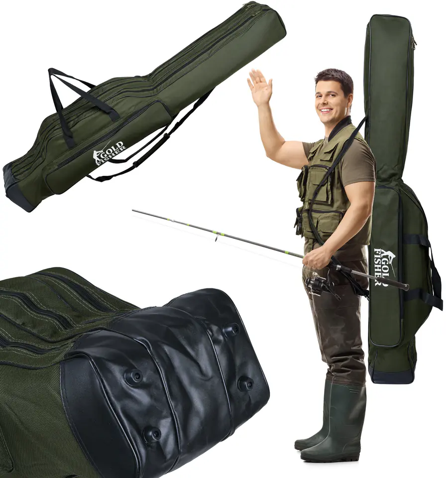 Pokrowiec na wędki 140 cm Gold Fisher 3 komory w sklepie Wasserman.eu