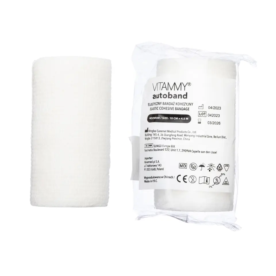 VITAMMY AUTOBAND BIAŁY 10cm x 450cm Elastyczny bandaż kohezyjny samoprzylepny w sklepie Wasserman.eu