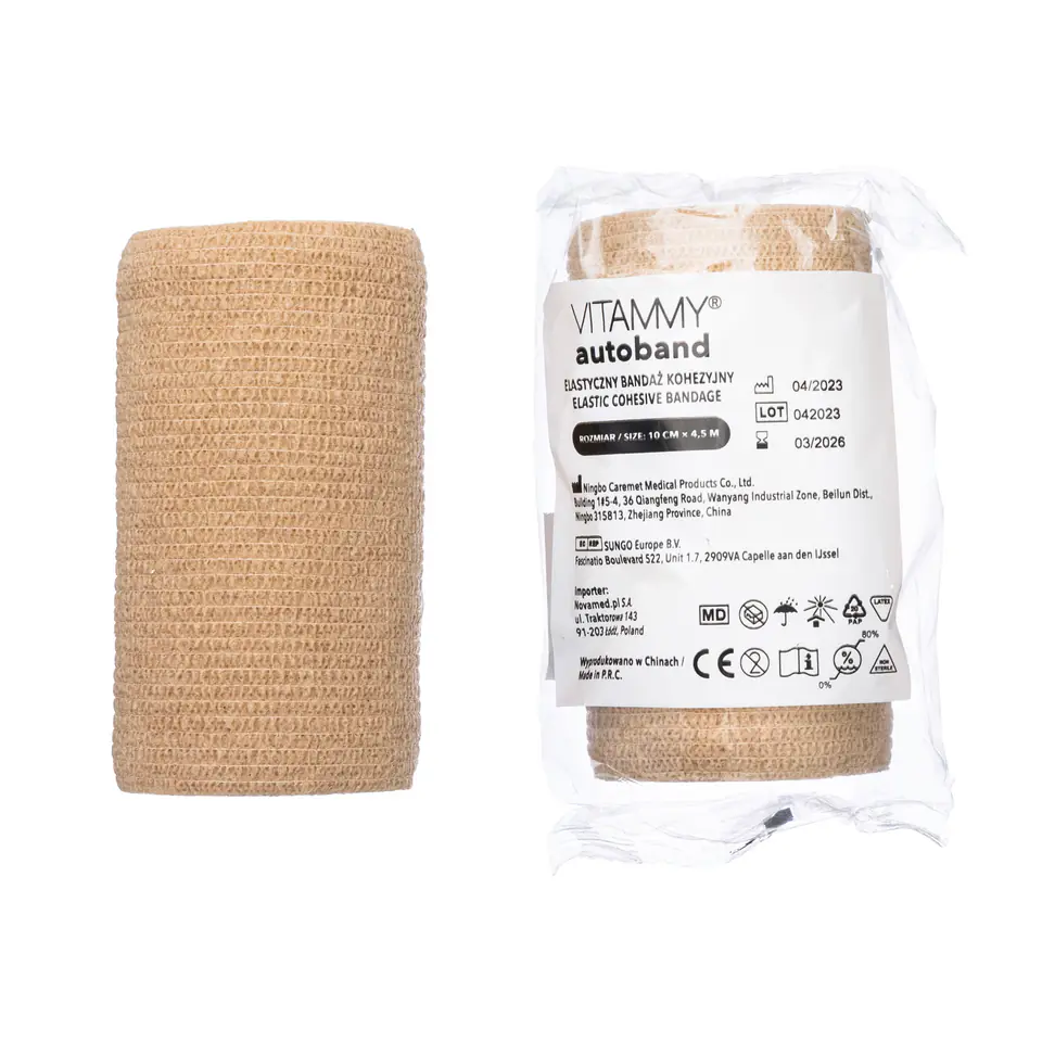 VITAMMY AUTOBAND BEŻOWY 10cm x 450cm Elastyczny bandaż kohezyjny samoprzylepny w sklepie Wasserman.eu