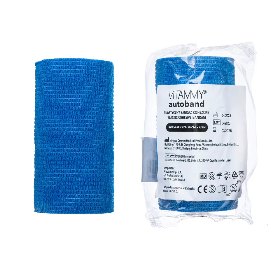 VITAMMY AUTOBAND TURKUSOWY 10cm x 450cm Elastyczny bandaż kohezyjny samoprzylepny w sklepie Wasserman.eu