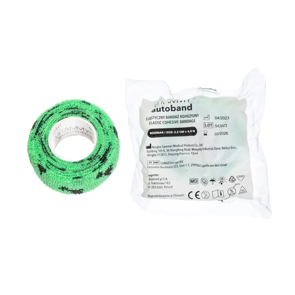 ⁨Vitammy Autoband dinozaury 2,5cm x 450cm Elastyczny bandaż kohezyjny samoprzylepny⁩ w sklepie Wasserman.eu